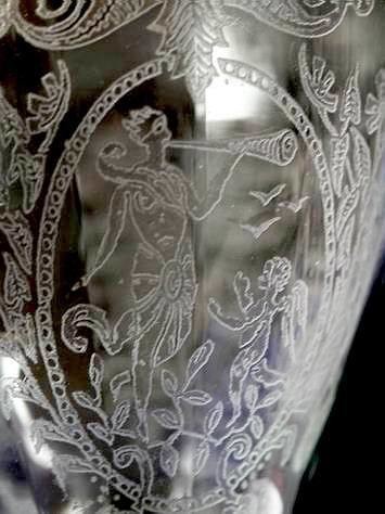 Art Nouveau 5 Fine Cyrstal Silver Gilt Diana the Huntress Wine Goblets