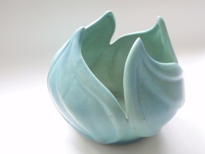 Van Briggle cut-leave vase is different from all angles
