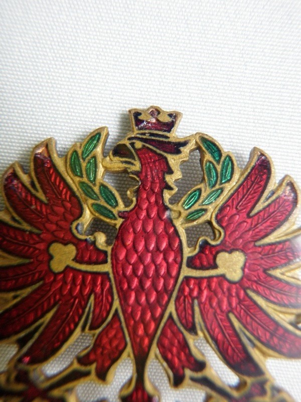 Antique Imperial Russian Seal Red Guilloche Enamel Pin