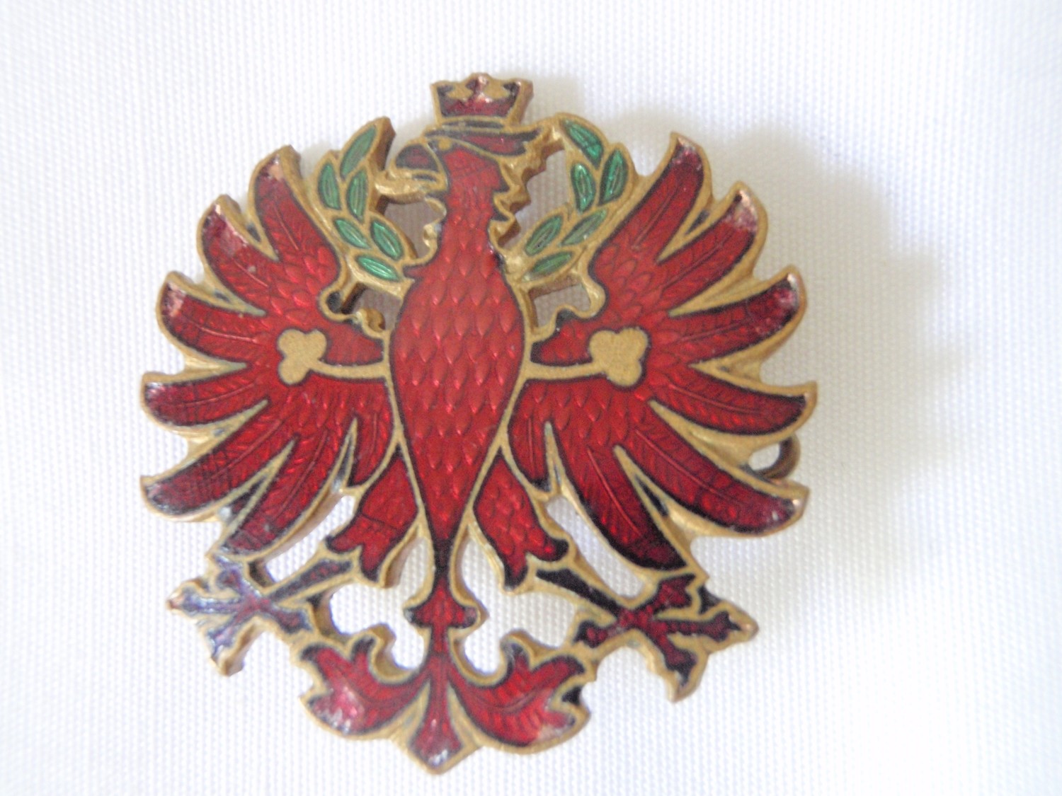 Antique Imperial Russian Seal Red Guilloche Enamel Pin