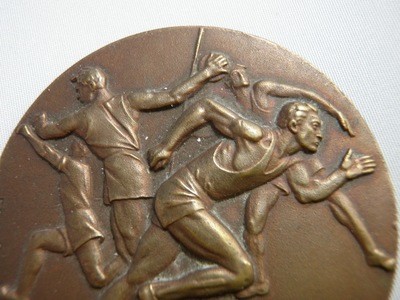 Art Deco Sg'd Drago Bronze  Summer Athletic / Olympic Medal