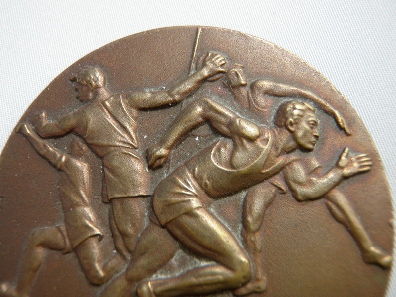 Art Deco Sg'd Drago Bronze  Summer Athletic / Olympic Medal