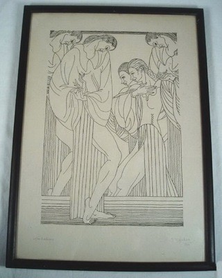 Jean Negulesco Woodcut Etching Arabesque 