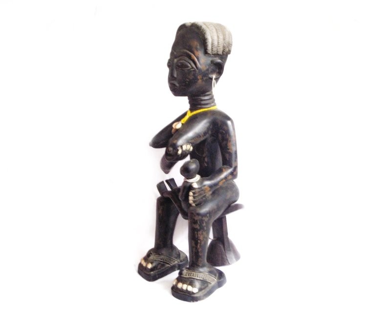 Fante Maternity Figure Ghana Mother Child Nursing African Figure