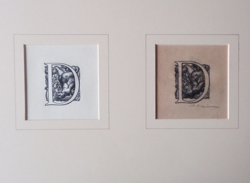 Signed Valentine Le Campion Erotic Letter D Drawing Woodcut