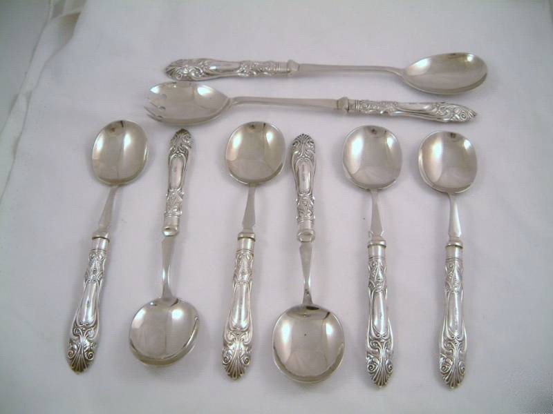 V. B. Vickers sterling silver dessert set of 8
