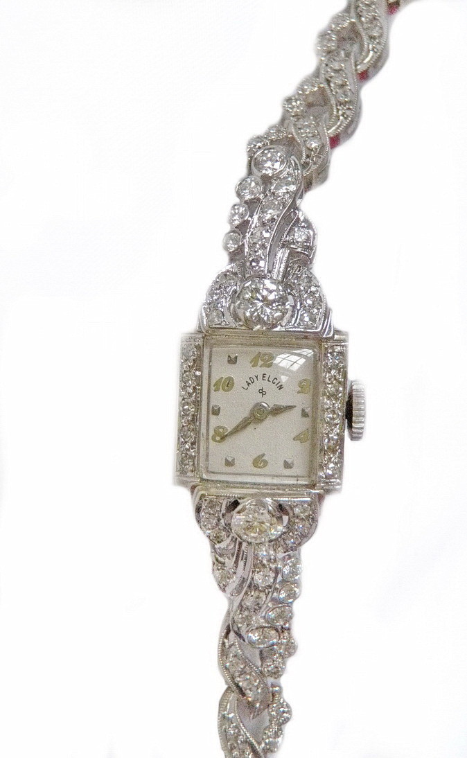 Ladies Hamilton Platinum Diamond Watch Platinum 1.35 Carats