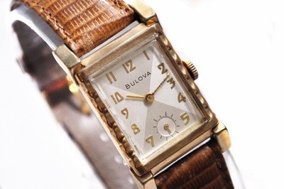 Bulova Harlequin Gray and White Tank Watch
