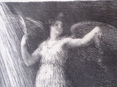 c. 1924 Lourits Tuxen Hand Signed Greek or Roman Goddess Etching Framed