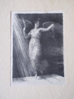 c. 1924 Lourits Tuxen Hand Signed Greek or Roman Goddess Etching Framed