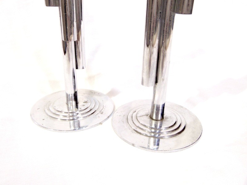 Chase Candle Holders or Bud Vases Signed