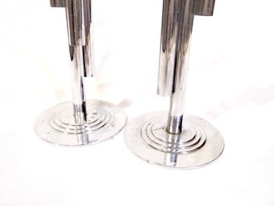 Chase Candle Holders or Bud Vases Signed