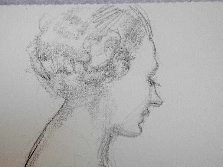 Arthur Royce Bradbury Nude Portrait Study Drawing