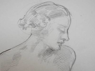 Arthur Royce Bradbury Nude Pencil Drawing
