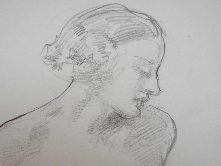 Arthur Royce Bradbury Nude Pencil Drawing