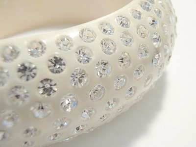 Swarovski Crystal Bakelite Cuff Bracelet 