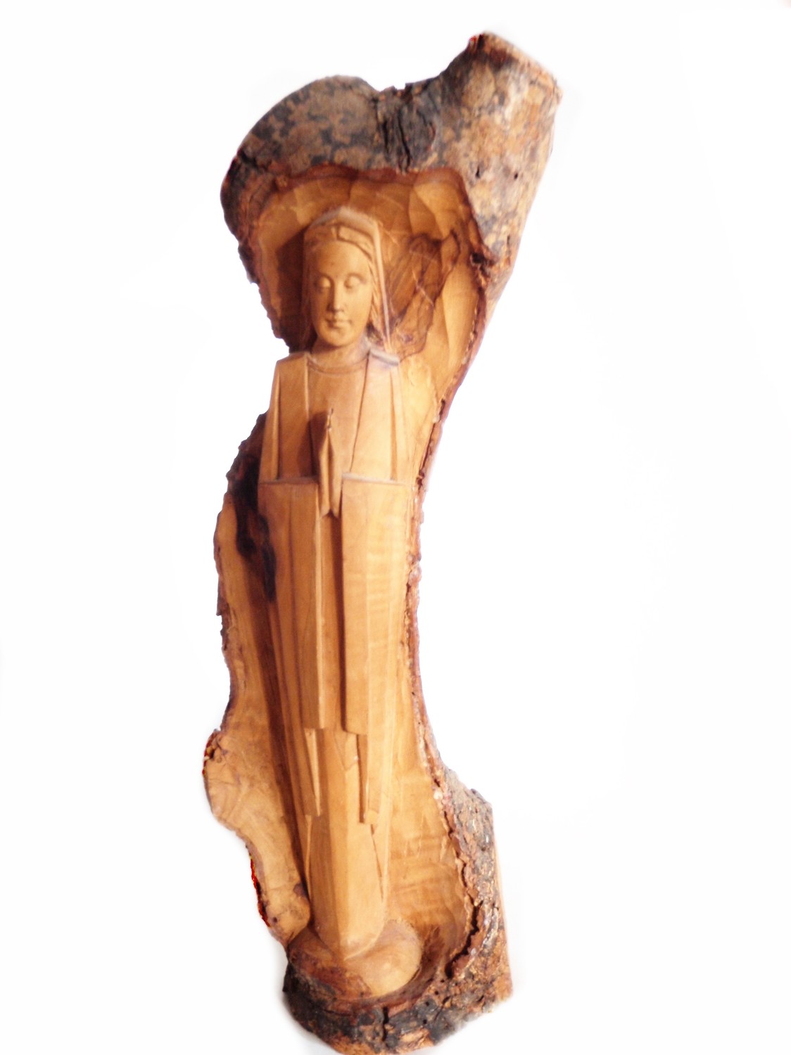 Religious Icon Folk Art Hand Carved Wood Santo Iconography Art -