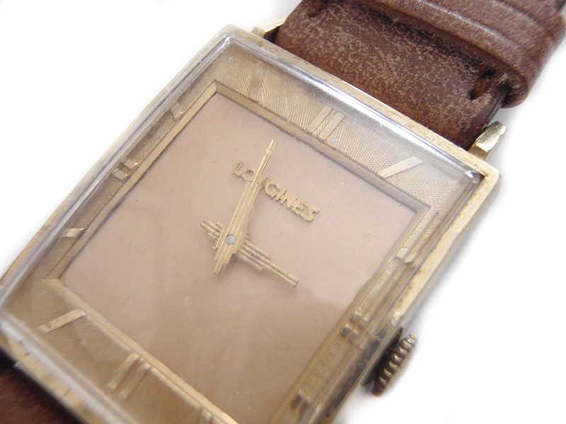 Vintage Longines Unisex Two Tone Dial Watch Unusual Ziggurat Hands