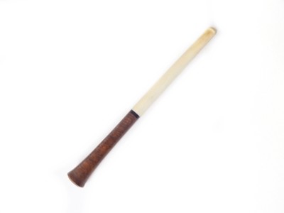 Striking and Rare Art Deco Ivory and Burled Wood Cigarette Holder