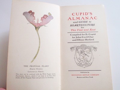 1908 Cupid's Love Journal Almanac Ist Ed Book Flower Guide and Heart Culture