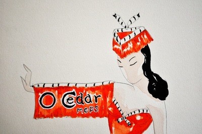1930's Original Advertising Painting 