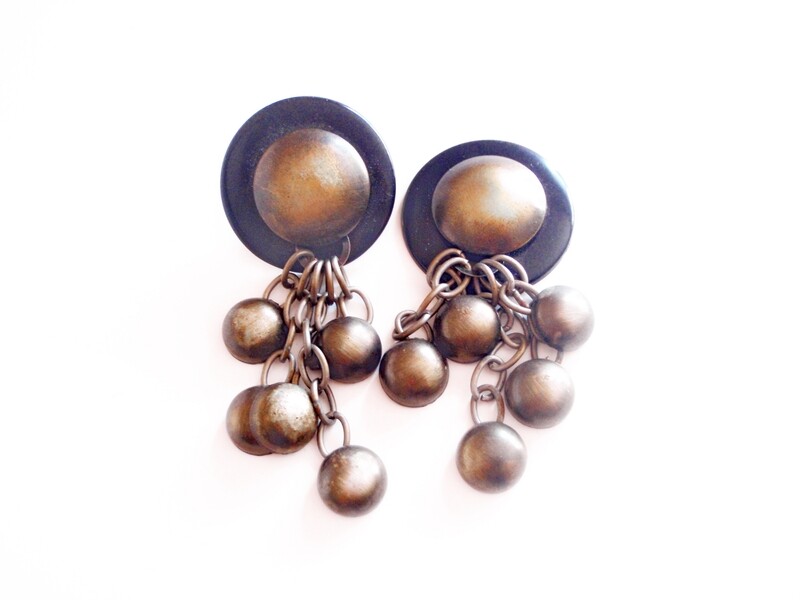 1980s Boho Dangle Drop Earrings Diva Statement