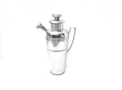 RARE Art Deco Igene Patented Cocktail Shaker 1920s Silver Shaker