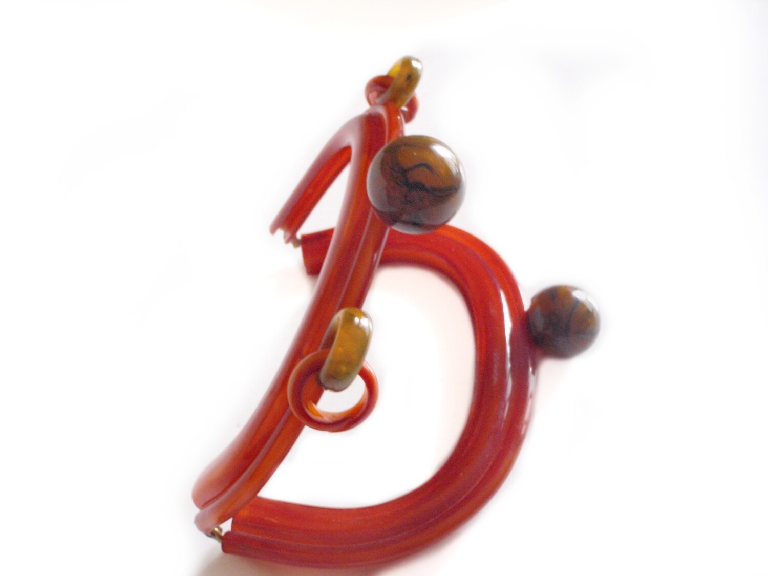 RARE Cherry and Catalin Bakelite Art Deco Purse Handle