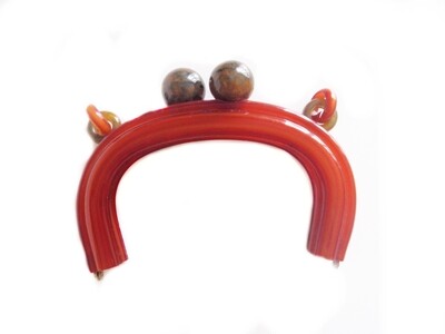 RARE Cherry and Catalin Bakelite Art Deco Purse Handle