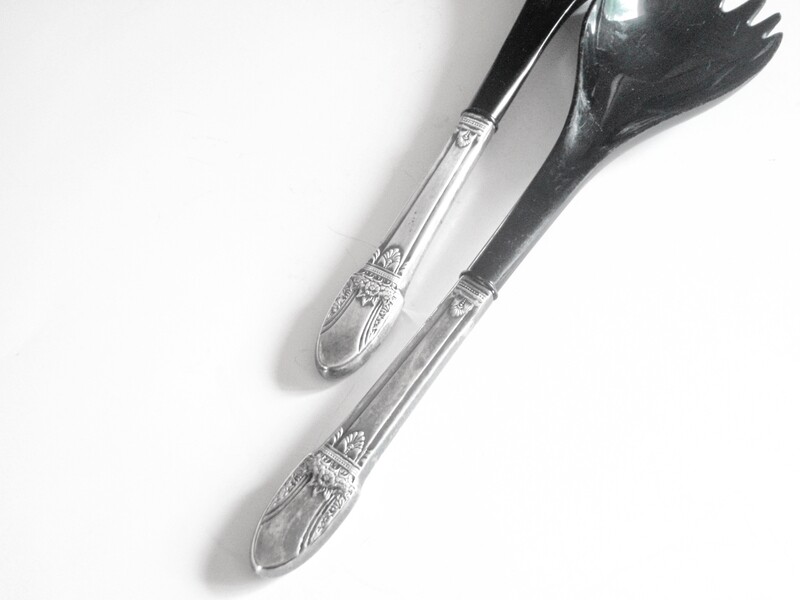 Art Deco First Love 1937 Silver Salad Serving Set Spoon and Fork