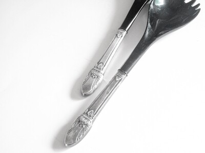 Art Deco First Love 1937 Silver Salad Serving Set Spoon and Fork