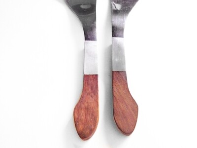Teak Steel Salad Set 