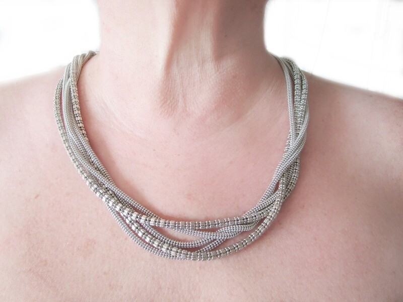 Italian Silver Necklace and Bracelet Set for Her