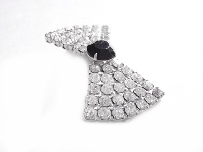 1980's Jacket or Blouse Rhinestone Brooch 