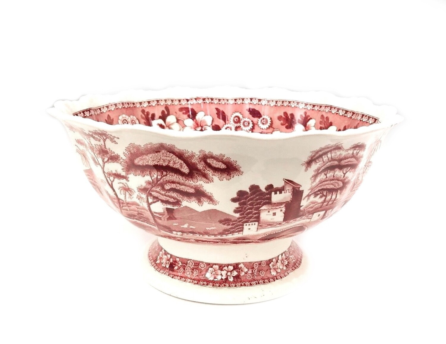 11 Inch Spode Pink Tower Salad Bowl