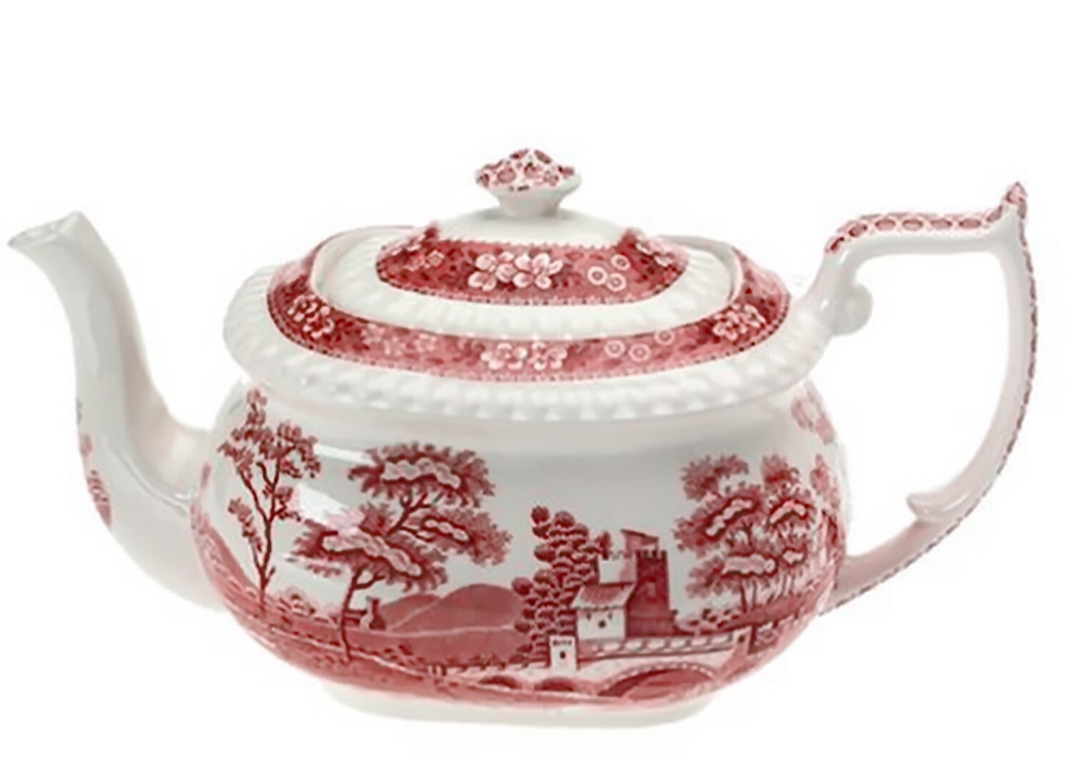 Spode Pink Tower Large Teapot Transferware for Fine Dining Entertaining