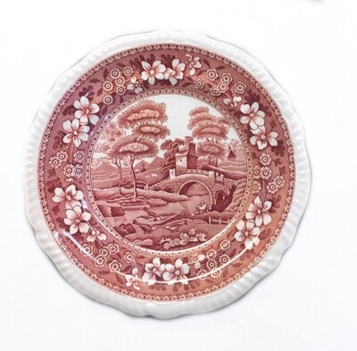 9 Vintage Copeland Spode Pink Tower 7 1/2 Inch Side Luncheon Plates