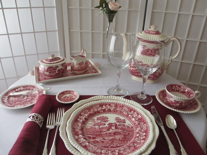 7 1/2 inch Spode Pink Tower Plates
