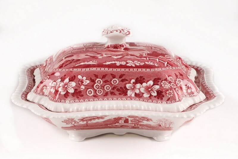 Spode Pink Tower Square 8 inches Plates