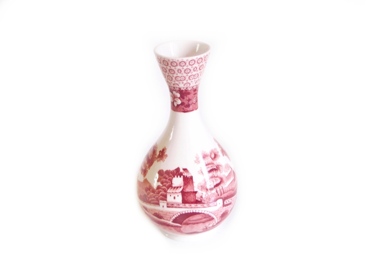 Rare Vintage Spode Pink Tower 7 Inch Flower Vase