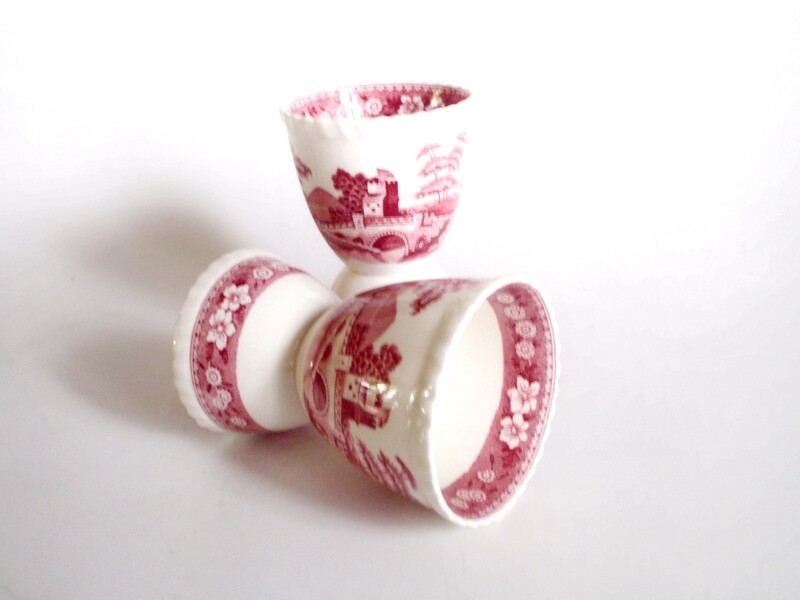 Spode Pink Tower Egg Cups