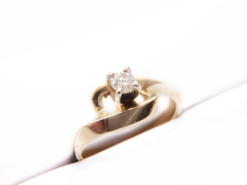 Vintage 1950s Designer Gold Diamond Ring