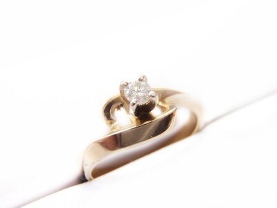 Vintage 1950s Designer Gold Diamond Ring