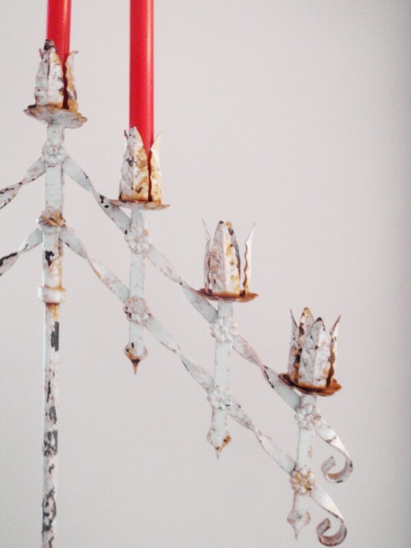 Antique Gothic Floor Church  Religious Candelabra Candle Holder