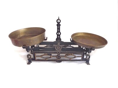 Antique Iron Brass Weight Scale Vintage Kitchen Home Decor