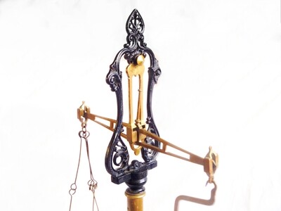 Victorian Mercantile Brass and Iron Weight Scale  