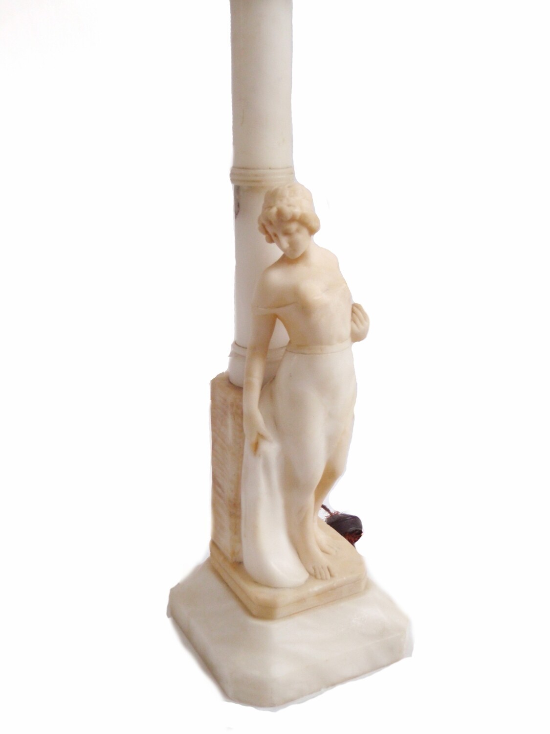 Art Nouveau Marble Goddess Table Lamp Belle Epoque Lighting