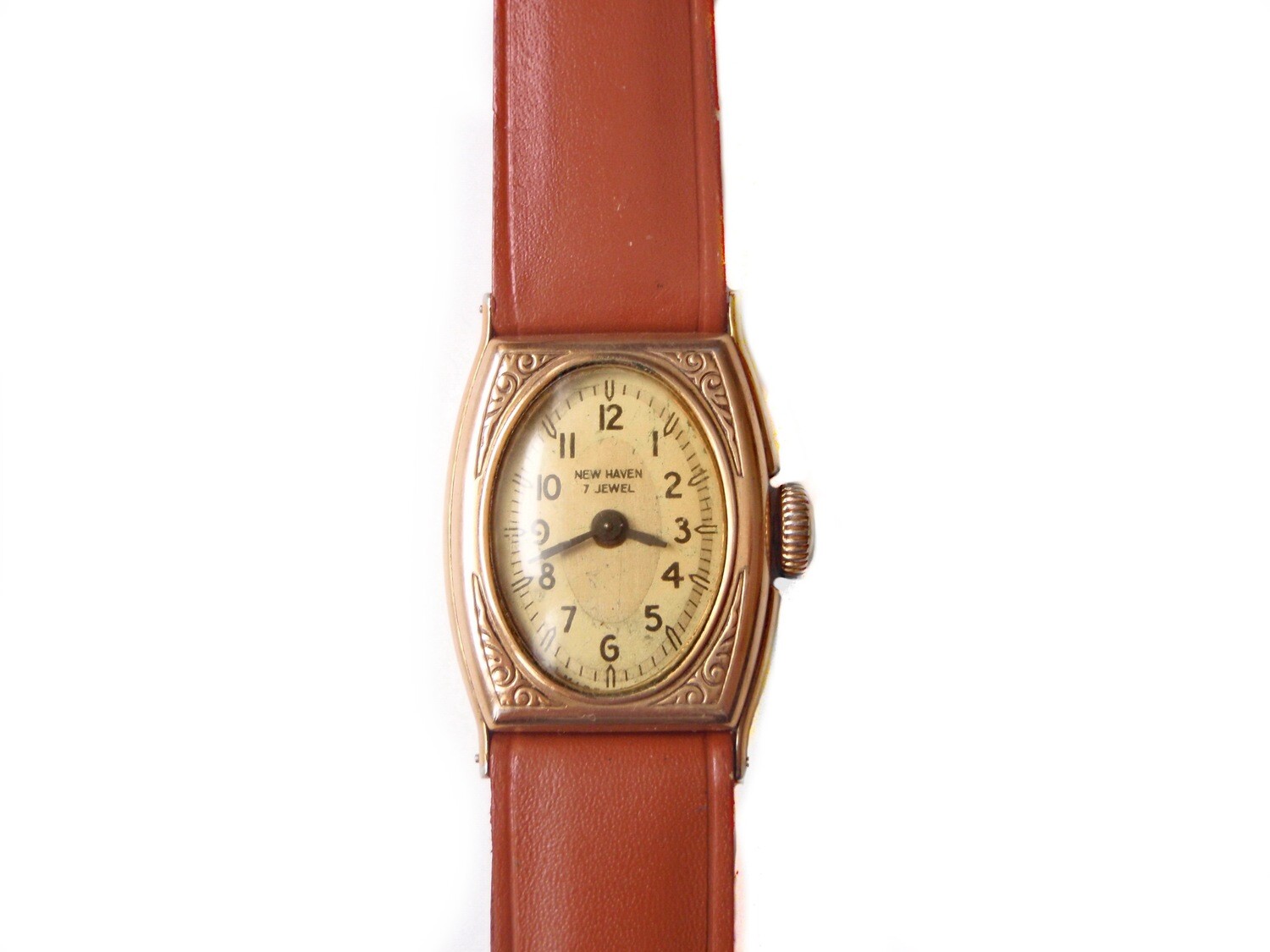 Rare 1920s New Haven Ladies Tw0 Tone Dial Watch