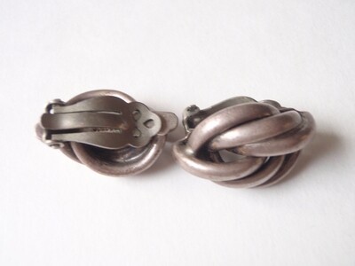 Vintage Taxco Silver Clip-On Earrings