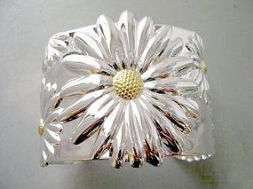 Elsa Peretti Tiffany & Co Silver 18kt Gold Daisy Cuff Bracelet
